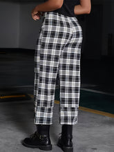 Full Size Plaid High Waist Pants OutfitFlow